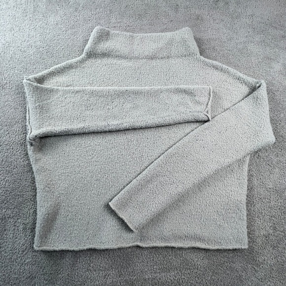 Free People Sweaters - Free People Sweater Womens Small San Vicente Mock Neck Fuzzy Knit Grey Oversized